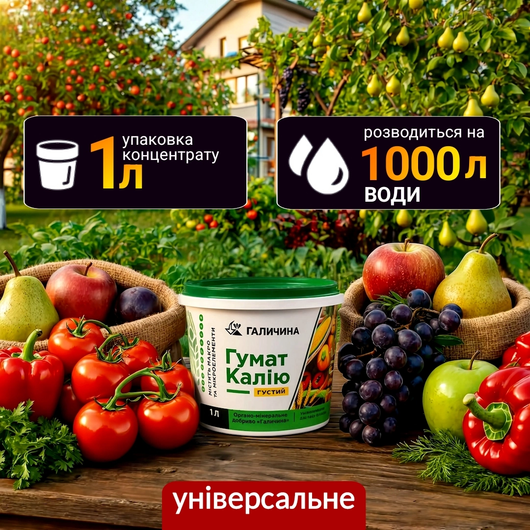 Сад та город з кошиками врожаю